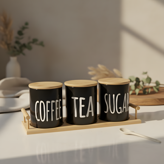 Porcelain Spice Jar Set - 3 Pcs